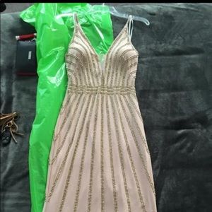 Pink and gold prom dress